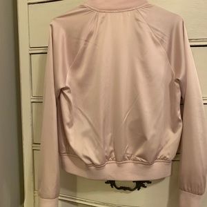 Pink silk kids bomber jacket